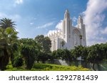 The former Catholic Church of the Sacred Heart of Jesus in Casablanca, Morocco, built in 1930. The white cathedral ceased its religious function in 1956, after the independence of Morocco.