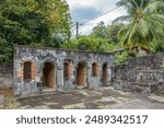 Former cell of the colonial house of health in Saint-Pierre in Martinique, after the eruption of the volcano of the mountain Pelé in 1902.	