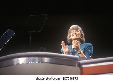 Former Congresswoman Pat Schroeder Addresses Crowd At The 1992 Democratic National Convention At Madison Square Garden, New York