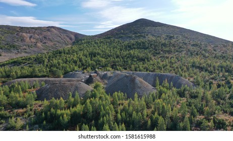 Former Gulag Camp In Kolyma. Stone Quarries, Adits.