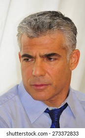 Former Israeli Finance Minister Yair Lapid, The Leader Of The Yesh Atid Political Party Stock Photo, Stock Image, Illustration.