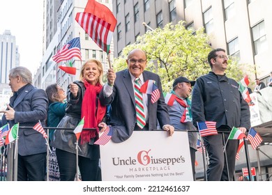 Former Mayor Rudy Giuliani Attends Annual Columbus Day Parade On Fifth Avenue In Manhattan On October 10, 2022