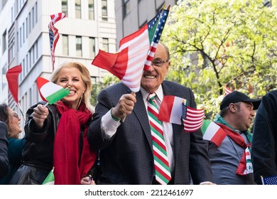 Former Mayor Rudy Giuliani Attends Annual Columbus Day Parade On Fifth Avenue In Manhattan On October 10, 2022