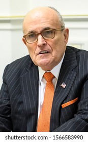 Former New York CIty Mayor Rudy Giuliani During Visit To Kyiv, Ukraine. November 2017