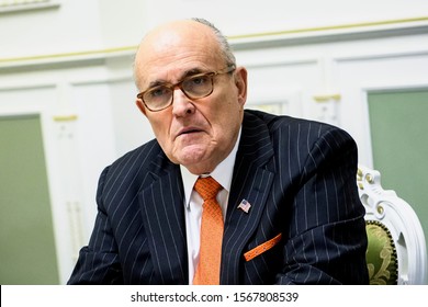 Former New York CIty Mayor Rudy Giuliani During Visit To Kyiv, Ukraine. November 2017