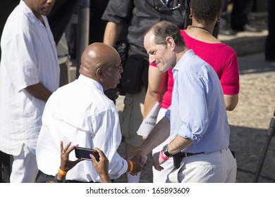 Former New York Governor Elliot Spitzer Speaks To Congressman John Lewis At The 50th Anniversary Of The March On Washington D.C. And Martin Luther King's Speech, August 24, 2013, Lincoln Memorial