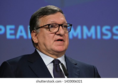 Former President of EU Commission José Manuel Barroso attends in press conference about history of EU Commission from 1986 to 2000 in Brussels, Belgium on June. 24, 2019.