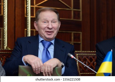 Former President Of Ukraine Leonid Kuchma Surprised During The Press-conference. July 6, 2018. Kiev,Ukraine