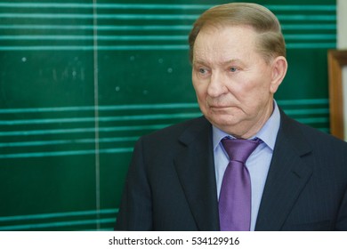 Former President Of Ukraine Leonid Kuchma Visiting The City Svaliava, Transcarpathia Region, 2016.11.28.