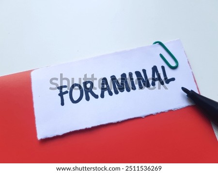 Forminal writting on table background.