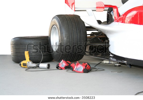 Formula - 1 Pit stop team\
tools