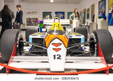 Formula One Race Car Lifesize Sculpture  By Romero Britto Displayed At His Art Studio In Miami, Florida Taken In October 2021