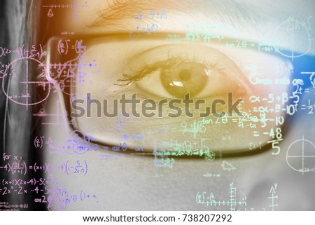 Formulas on black background against grey background