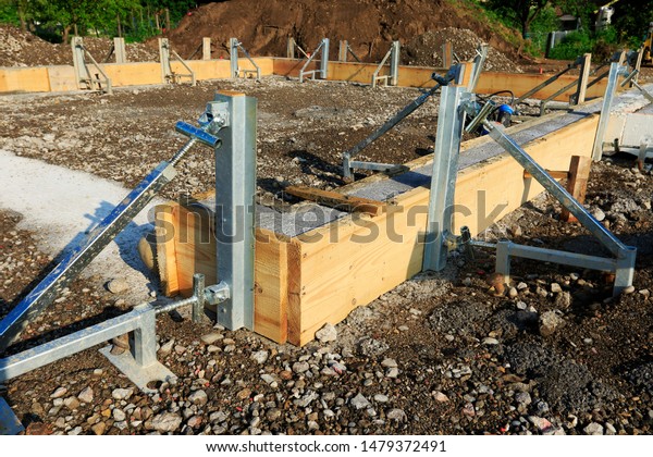 Formwork Foundation Garage External Construction Freshly Stock