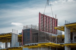 Formwork Transport By Crane In Housing Construction