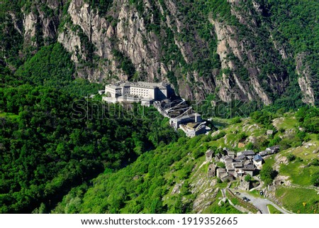 Fort Bard, Bard, Aosta Valley, Italy. Fort Bard is a fortified complex built in the 19th century by the House of Savoy.