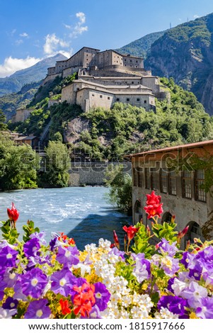 Fort Bard fortified complex in the small city of Bart, Aosta Valley, Italy