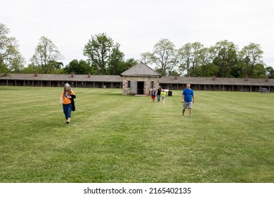 Fort Calhoun, Nebraska United States June 4, 2022 A Group Of People Walking Around At Fort Atkinson Historical State Park