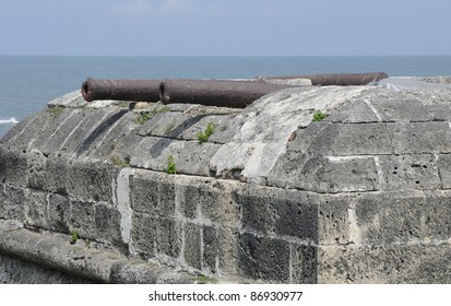 Fort And Cannons In Cartagena, Columbia