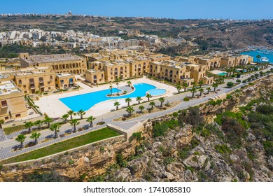 Fort Chambray Apartment. Gozo island, Malta country. Aerial view
