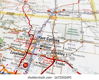 Fort Collins Usa Map Background Stock Photo 1672502695 | Shutterstock