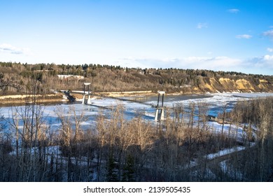 Fort Edmonton Footbrige In Spring Season