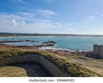 Fort Hommet and Vazon Bay, Guernsey Channel Islands,