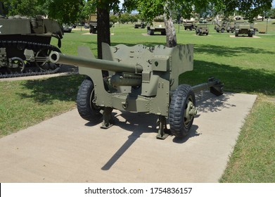 Fort Hood, Texas / United States Of America - 06 June 2020: M1 57 Millimetre Antitank Gun Used During World War II. 