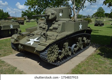 Fort Hood, Texas / United States Of America - 06 June 2020: M3A1 Light Tank 