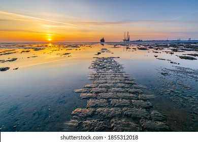 The Fort At The Isle Of Grain In Kent  At Sunrise