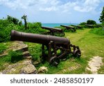 Fort James, a British fort on the island of Antigua. 