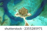 Fort Jefferson, Historical Military Coastal Fort, aerial view from above – Bird’s eye view Dry Tortugas National Park, Key West, Florida, USA