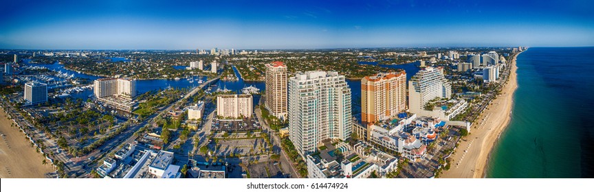 Fort Lauderdale Coastline , Aerial View Of Florida.