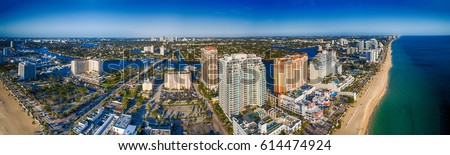 Fort Lauderdale coastline , aerial view of Florida.