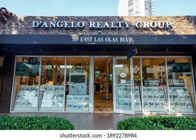 FORT LAUDERDALE, FL, USA - JANUARY 9, 2021: Dangelo Realty Group Las Olas Florida Fort Lauderdale