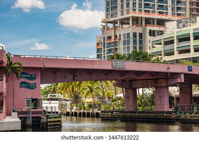 FORT LAUDERDALE, FL, USA - JULY 8, 2019: Andrews Avenue Bridge Fort Lauderdale Florida