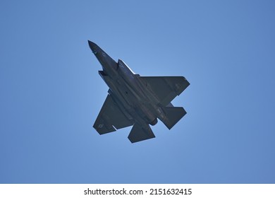 Fort Lauderdale, FL, USA. May 01, 2022: 2022 Fort Lauderdale Air Show. U.S. Air Force Fighter Jet Demonstration Teams Aboard The F-22 Raptor, F-35 Lighting II, F-16 Viper And A-10 Thunderbolt II. 