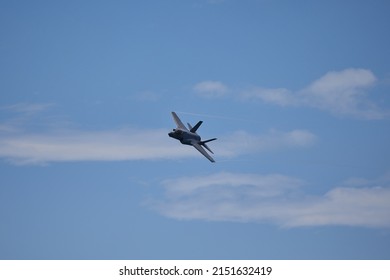 Fort Lauderdale, FL, USA. May 01, 2022: 2022 Fort Lauderdale Air Show. U.S. Air Force Fighter Jet Demonstration Teams Aboard The F-22 Raptor, F-35 Lighting II, F-16 Viper And A-10 Thunderbolt II. 