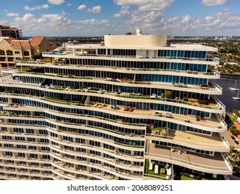 Fort Lauderdale, FL, USA - October 31, 2021: Aerial Photo The Ritz Carlton Fort Lauderdale