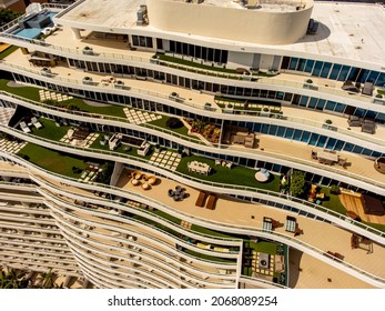 Fort Lauderdale, FL, USA - October 31, 2021: Aerial Photo The Ritz Carlton Fort Lauderdale