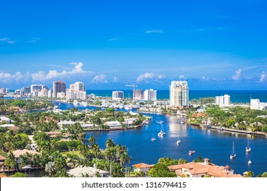 Fort Lauderdale, Florida, USA skyline over Barrier Island. - Shutterstock ID 1316794415