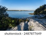 Fort Matanzas National Monument in St. Augustine, Florida. Spanish fort to guard Matanzas Inlet in conjunction with the Castillo de San Marcos National Monument. View from across inlet. 