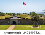 Fort Moultrie, small fortifications and ammunitions bunkers that run along the coast of Sullivan