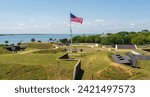 Fort Moultrie, small fortifications and ammunitions bunkers that run along the coast of Sullivan