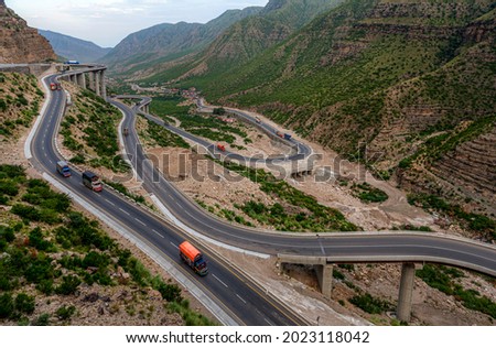 FORT MUNRO STEEL BRIDGE , zigzag and curvy road dg khan to to fort munro , high way with bridges in the mountains 