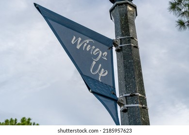 FORT MYERS, FL, USA - JULY 6, 2022: Wings Up Banner At Florida Gulf Coast University.