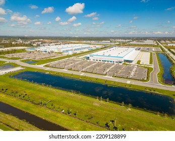 Fort Myers, FL, USA - October 1, 2022: Aerial Image Of The Amazon Distribution Center Fort Myers FL