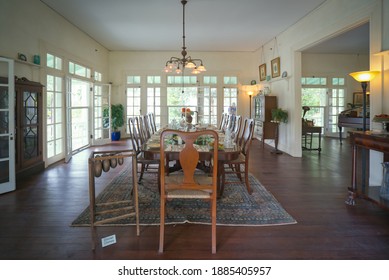 FORT MYERS, FLORIDA: JAN 17, 2020 - Edison Estate. Dining Room Inside The Edison Home.