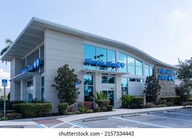 Fort Myers, Florida, USA - December 31, 2021: A Florida Blue Branch Office In Fort Myers, Florida, USA. Florida Blue Is An Independent Licensee Of The Blue Cross And Blue Shield Association.