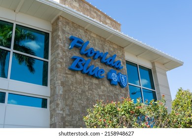 
Fort Myers, Florida, USA - December 31, 2021: Florida Blue Logo Sign On The Building In Fort Myers, Florida, USA. Florida Blue Is An Independent Licensee Of The Blue Cross And Blue Shield Association